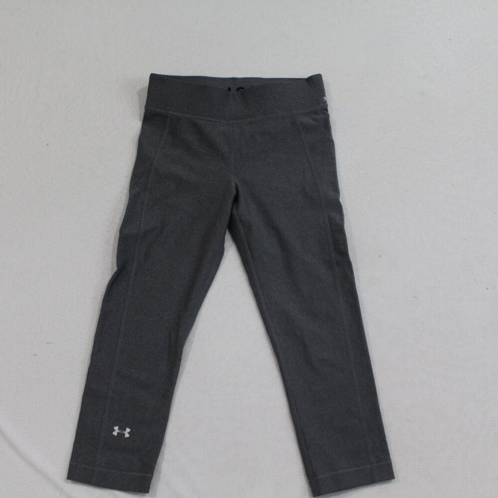 Under Armour Compression Leggings Women Small Gray Excellent HeatGear Capri